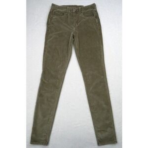 American Eagle Womens Jeans 6 Long Corduroy Brown High Rise Jegging Stretch NWT